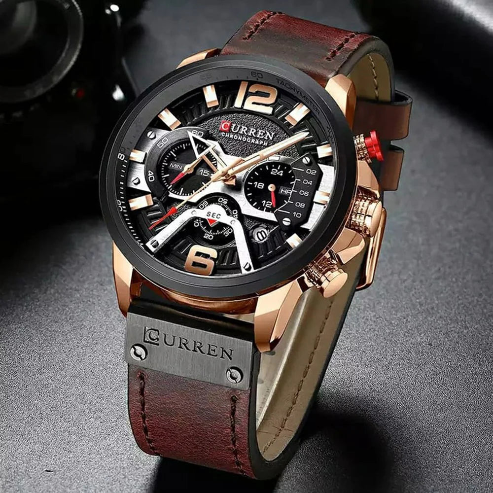 Reloj Curren Cronografo Cuero 8329